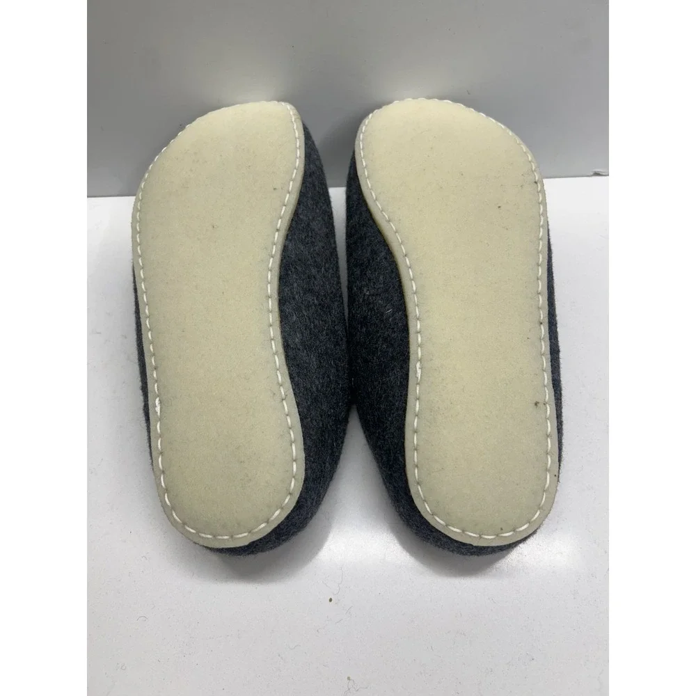 BAABUK Mel Dark Grey Wool Slippers Size 43